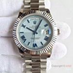 High Quality Copy Rolex Day-Date 40MM Watch MingZhu Movement Roman Blue Face